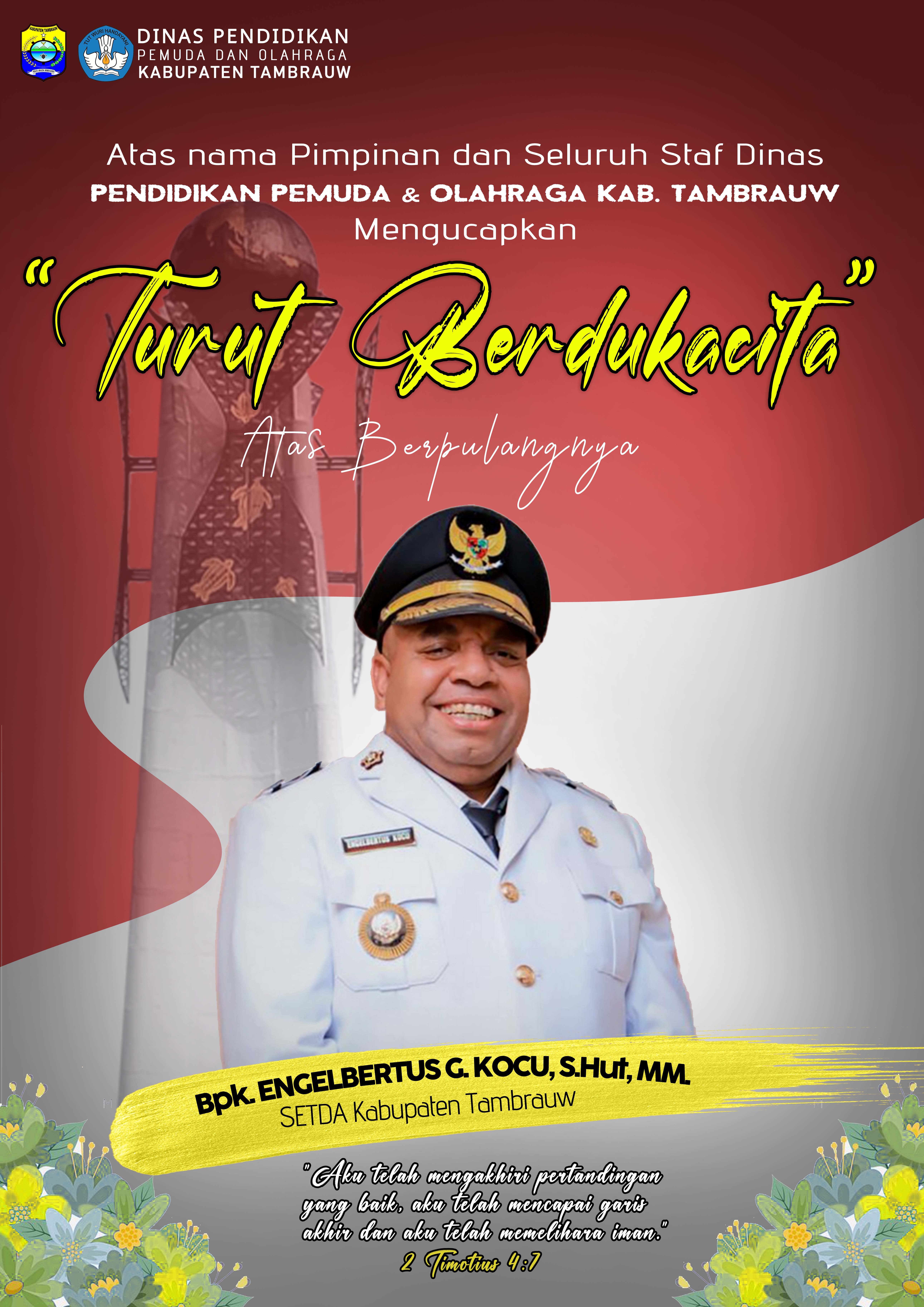 Ucapan Turut Berdukacita Untuk Setda Kabupaten Tambrauw